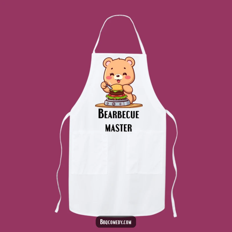 Funny Bear Burger Flipping Apron: Cook Up a Storm with Grill Master Style!