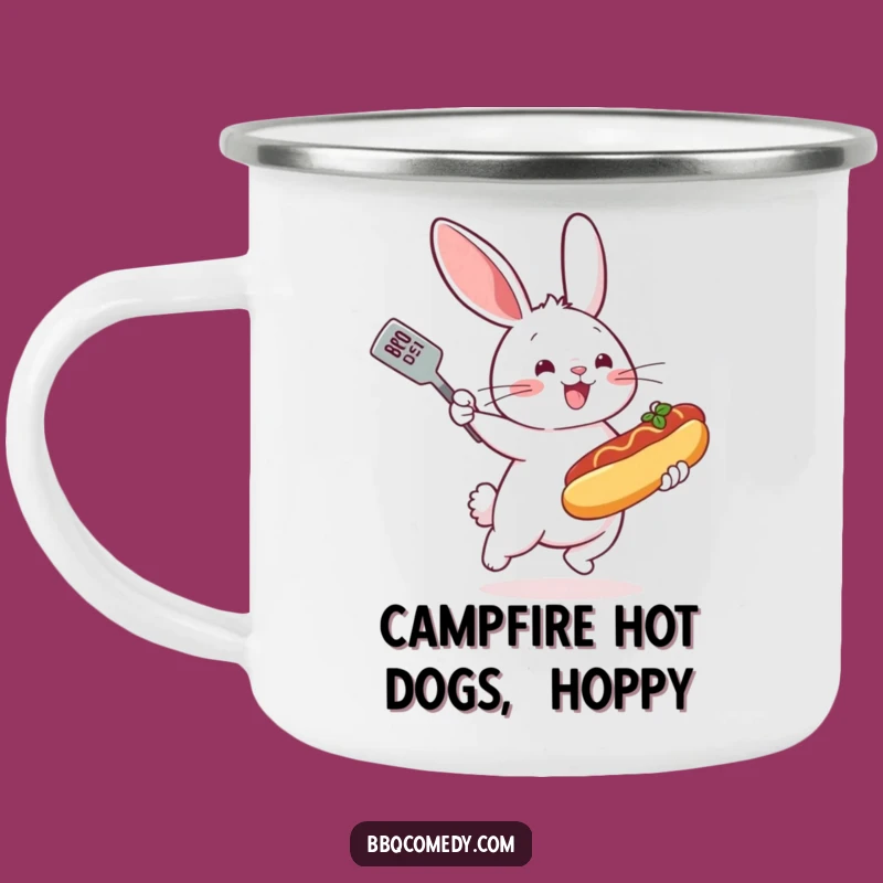 Funny Bunny Campfire Mug - Bouncing Hot Dog Grill Buddy Gift!