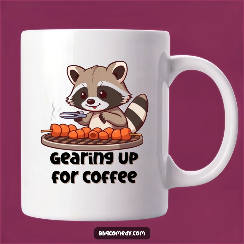 Funny Raccoon Grill Master Mug - Playful BBQ Skewer Arranger Gift!