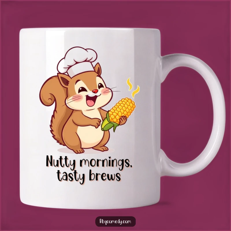 Funny Squirrel Chef Mug - Enthusiastic BBQ Corn Baster Gift!