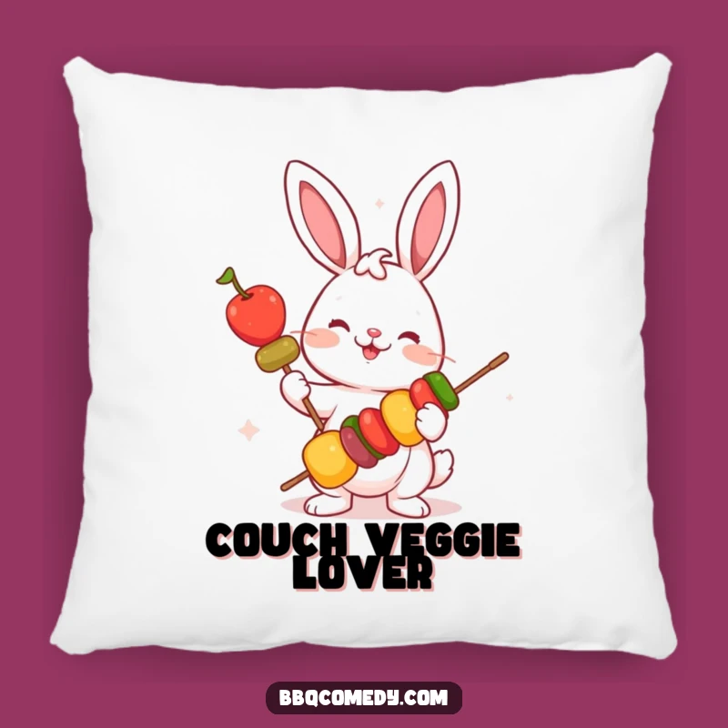 Funny Bunny Veggie Skewer Pillow: Cuddle Up with Healthy Comfort!