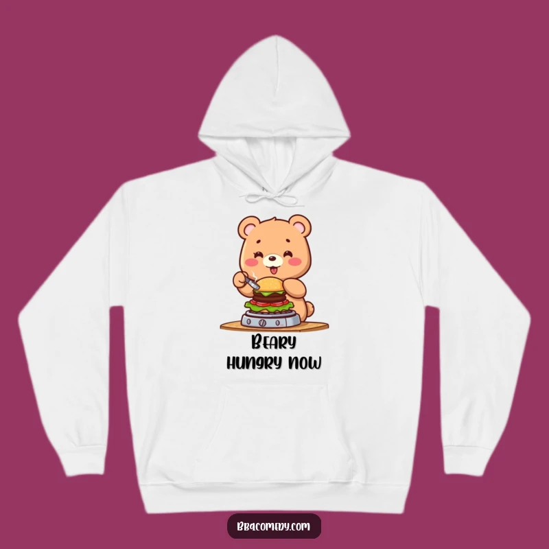 Funny Bear Burger Flipping Hoodie: Stay Cozy with Grill Master Comedy!