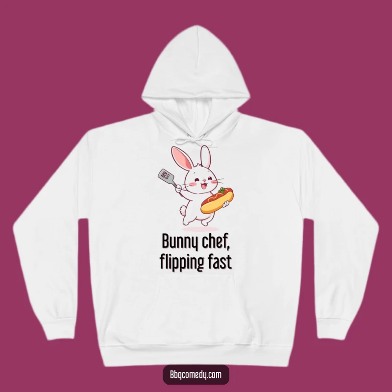 Funny Bunny BBQ Hoodie - Bouncing Spatula Chef Sweatshirt Gift!