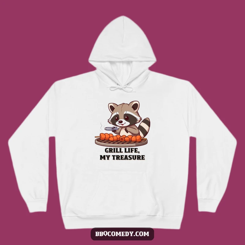 Funny Raccoon BBQ Hoodie - Playful Grill Master Sweatshirt Gift!