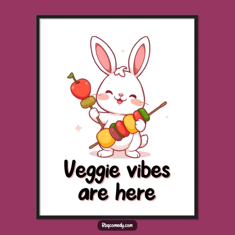 Free Printable Bunny Veggie Wall Art: Funny Garden Downloadable Decor