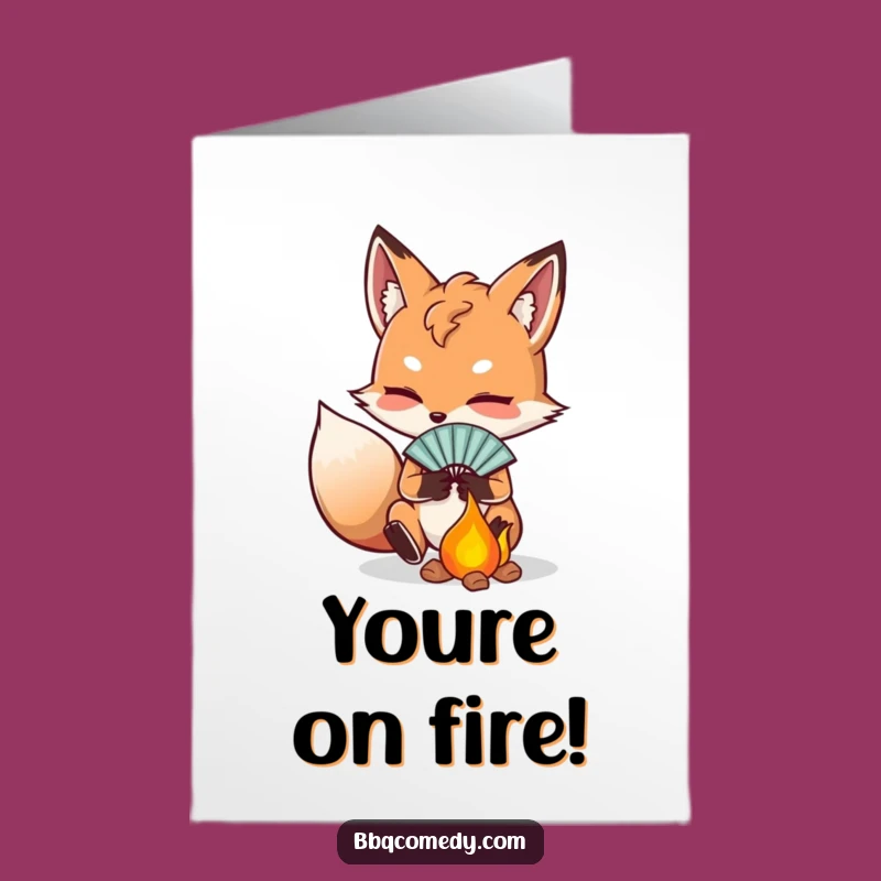 Free Printable Fox Fire Congrats Card: Funny Success Ignition Downloadable