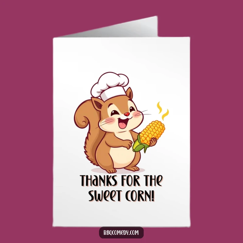 Free Printable Thank You Card: Squirrel Corn Artist, Gratitude Downloadable Gift