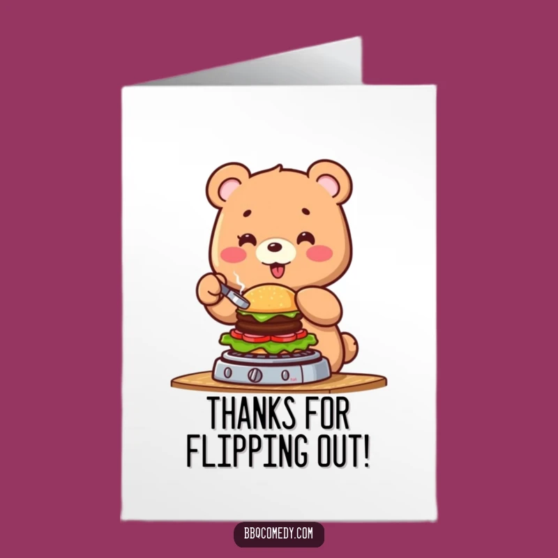 Free Printable Bear Burger Thank You Card: Funny Gratefulness Downloadable
