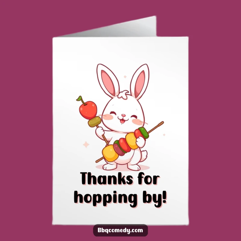 Free Printable Bunny Veggie Thank You Card: Funny Gratitude Downloadable