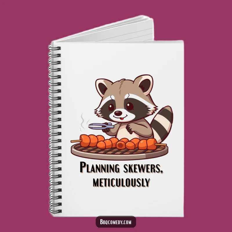 Funny Raccoon BBQ Notebook - Playful Skewer Journal & Gift Idea!