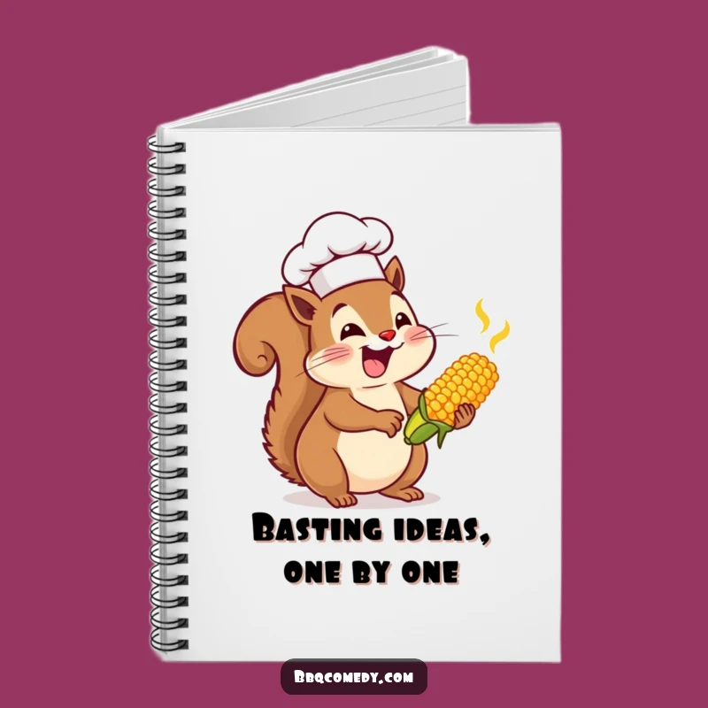 Funny Squirrel Chef Notebook - Joyful Corn Basting Journal & Gift Idea!