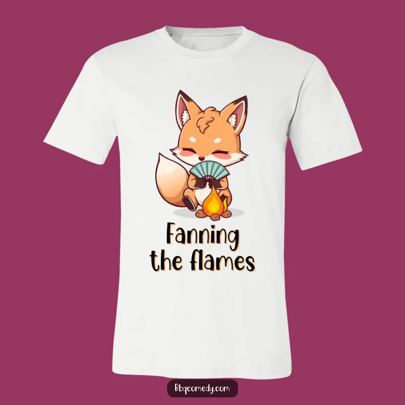 Funny Determined Fox Fanning Embers T-Shirt: Wear Your Focus Proudly!