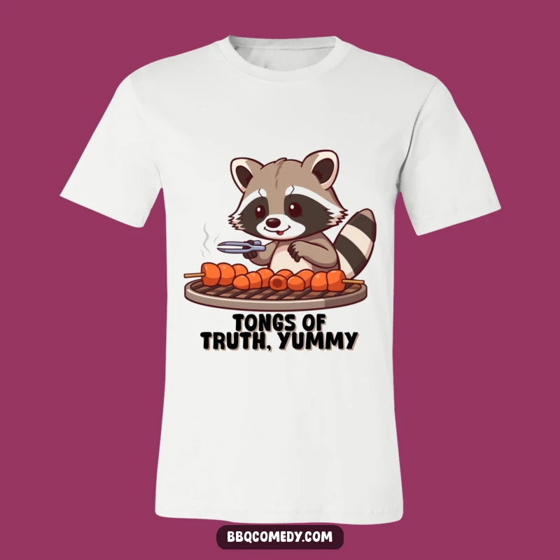 Funny Raccoon Skewer T-Shirt - Playful BBQ Grill Master Tee Gift!