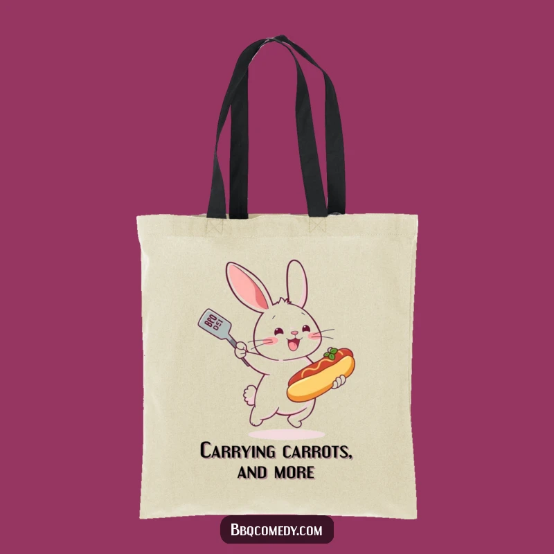 Funny Bunny Hot Dog Tote Bag - Bouncing BBQ Carrier Gift!